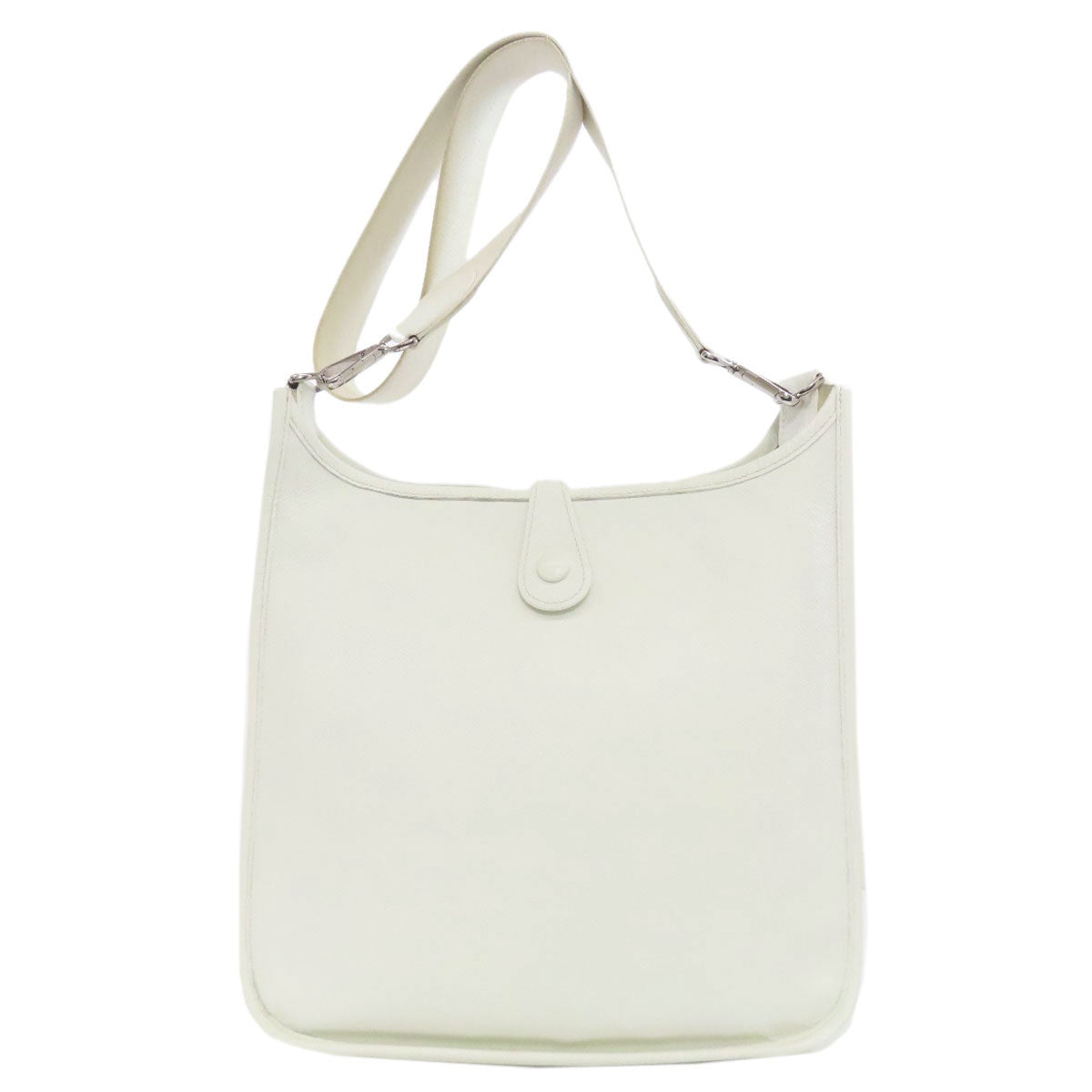 HERMES Shoulder Bag Epsom white Evelyn 1 PM SilverMetal