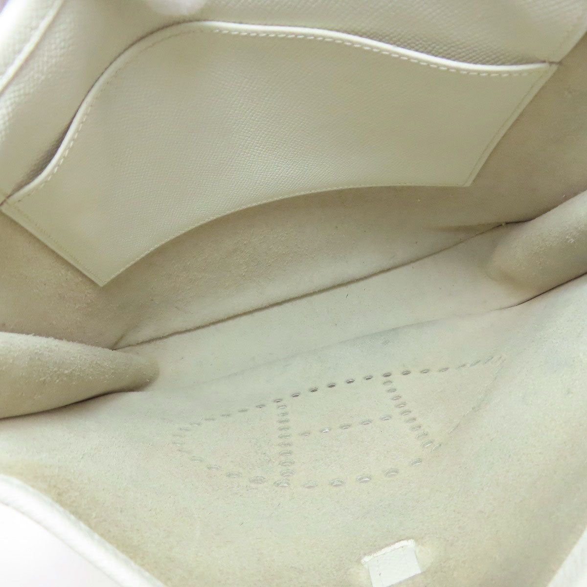 HERMES Shoulder Bag Epsom white Evelyn 1 PM SilverMetal