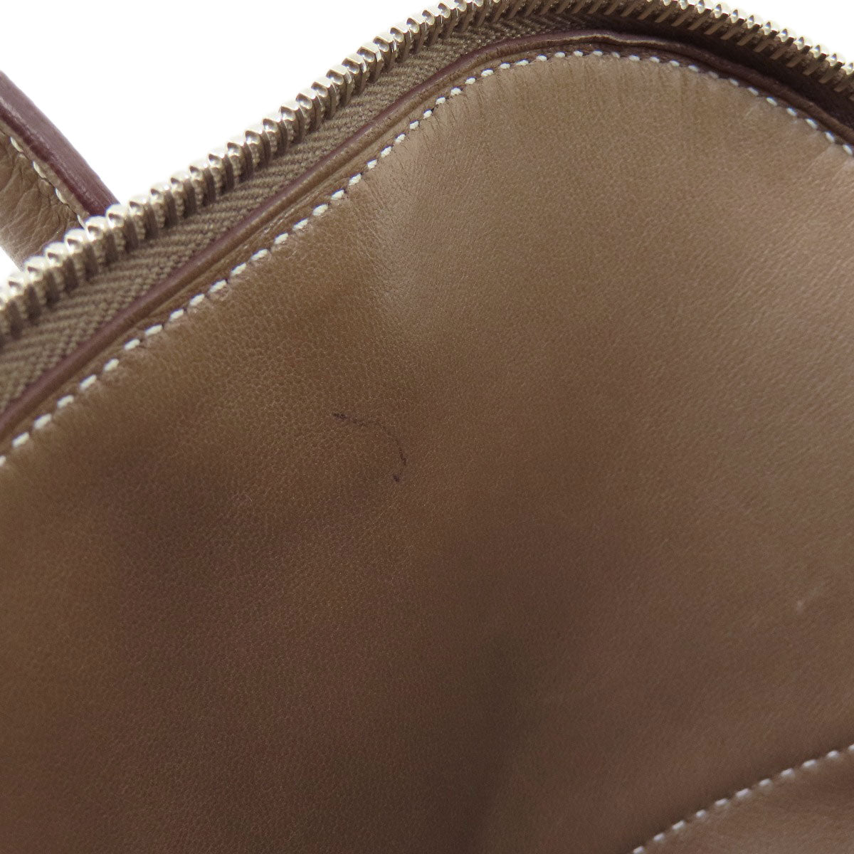 HERMES Handbag Taurillon Clemence Brown Bolide 35 Etoupe SilverMetal Women Used