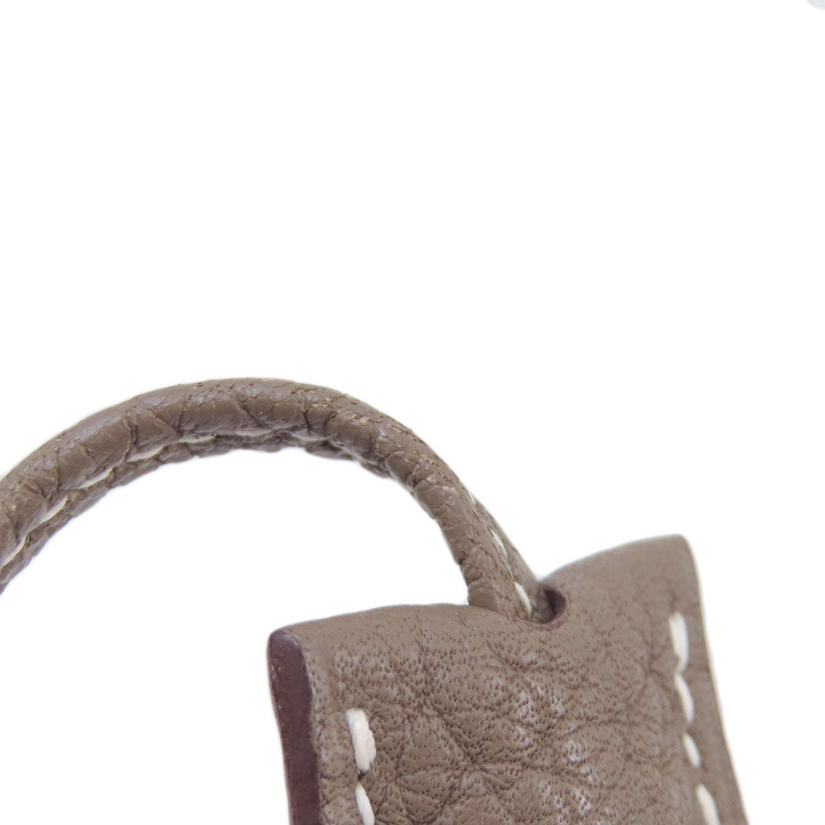 HERMES Handbag Taurillon Clemence Brown Bolide 35 Etoupe SilverMetal Women Used