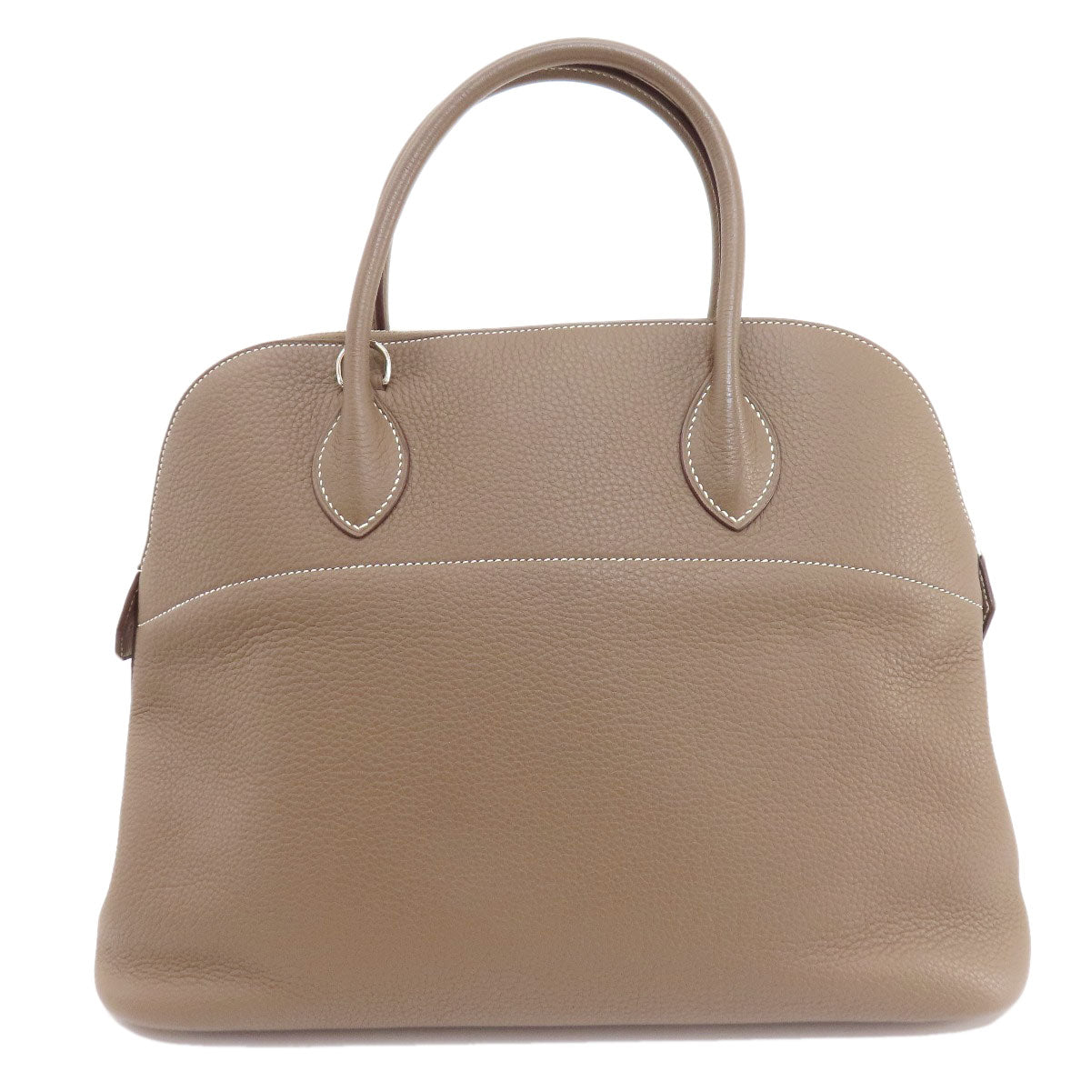 HERMES Handbag Taurillon Clemence Brown Bolide 35 Etoupe SilverMetal Women Used