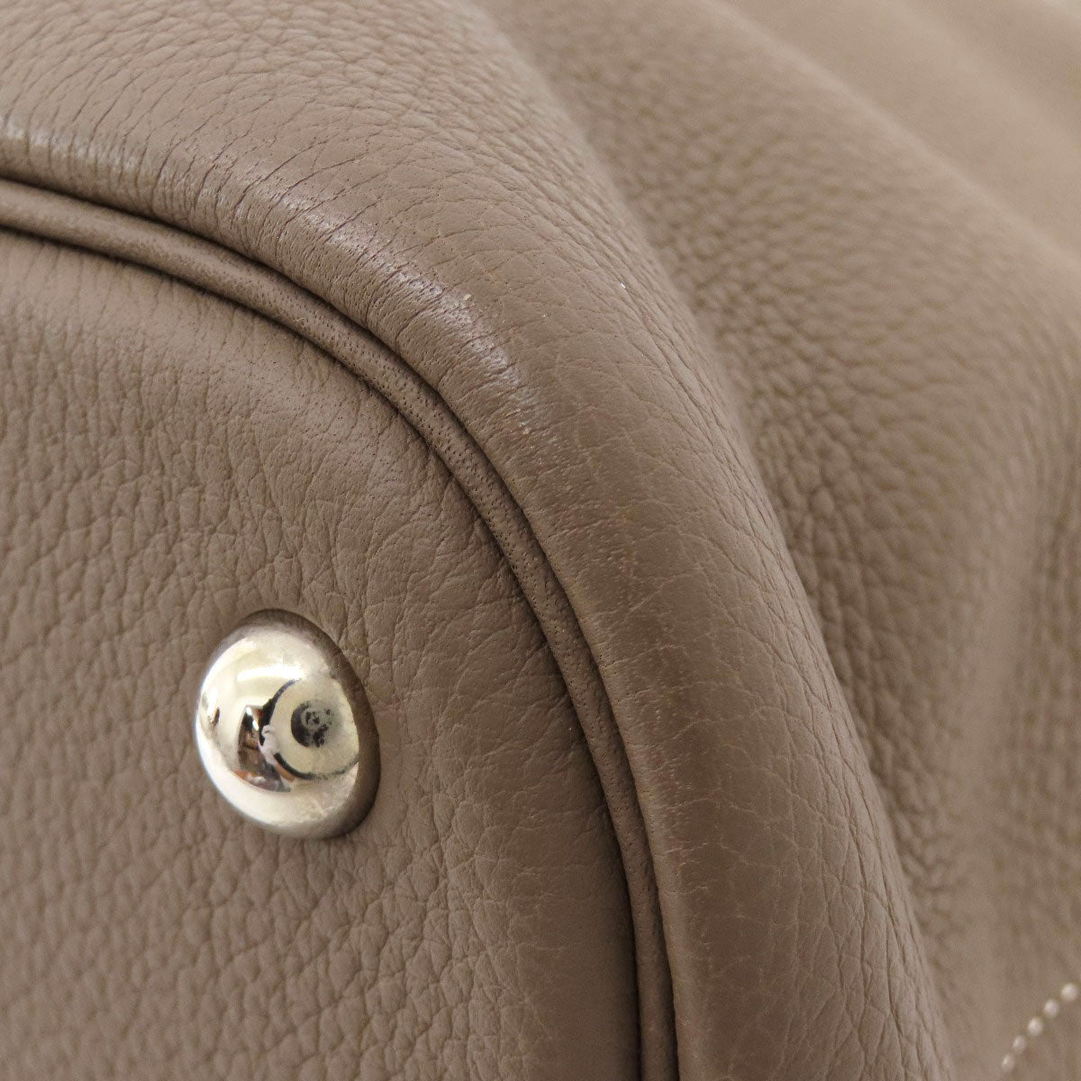 HERMES Handbag Taurillon Clemence Brown Bolide 35 Etoupe SilverMetal Women Used