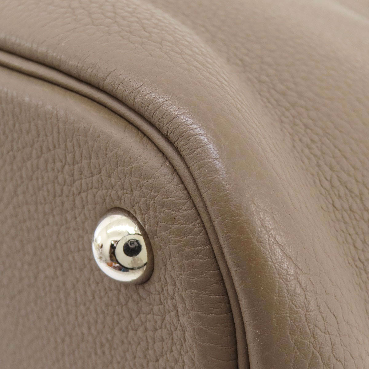 HERMES Handbag Taurillon Clemence Brown Bolide 35 Etoupe SilverMetal Women Used