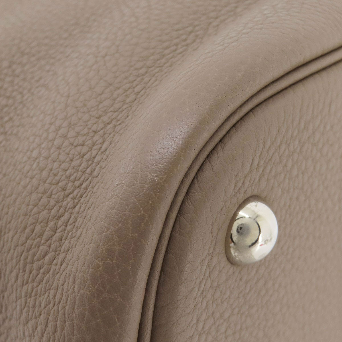 HERMES Handbag Taurillon Clemence Brown Bolide 35 Etoupe SilverMetal Women Used