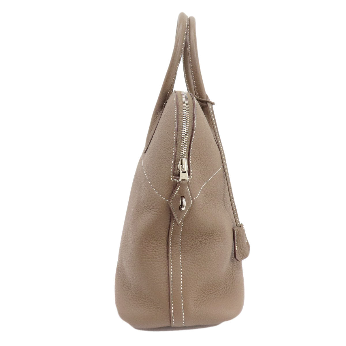 HERMES Handbag Taurillon Clemence Brown Bolide 35 Etoupe SilverMetal Women Used