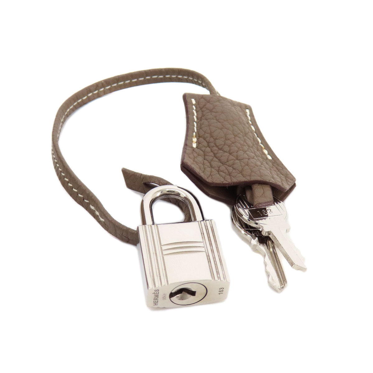 HERMES Handbag Taurillon Clemence Brown Bolide 35 Etoupe SilverMetal Women Used