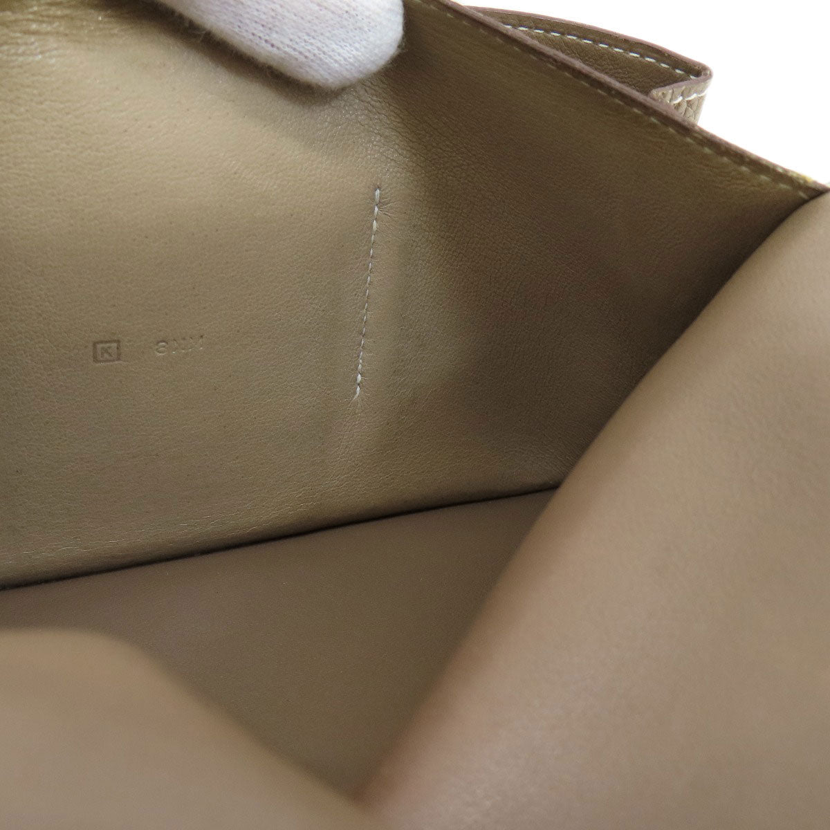 HERMES Long Wallet Purse Togo beige Dogon Duo GM Etop Gold Metal