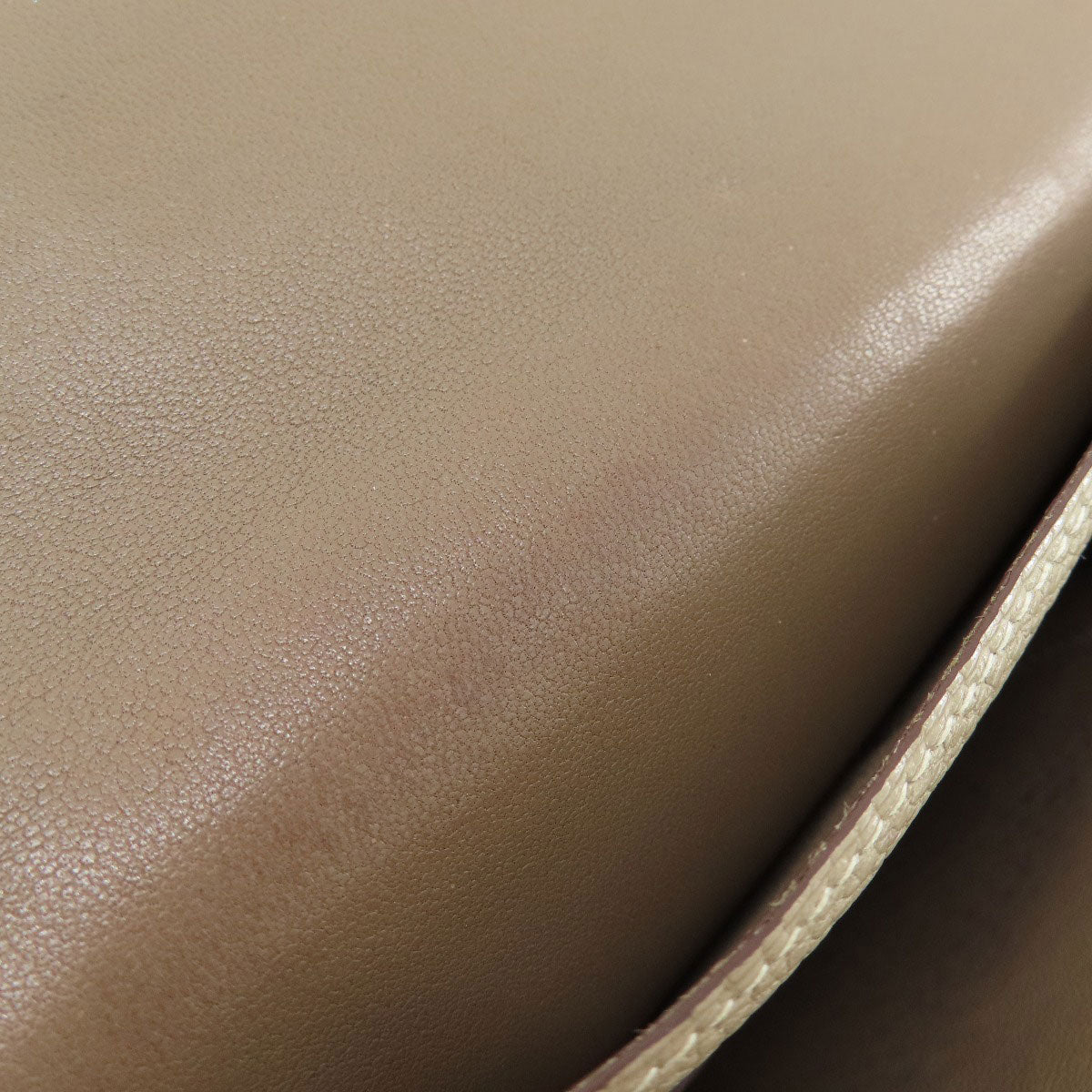 HERMES Long Wallet Purse Togo beige Dogon Duo GM Etop Gold Metal