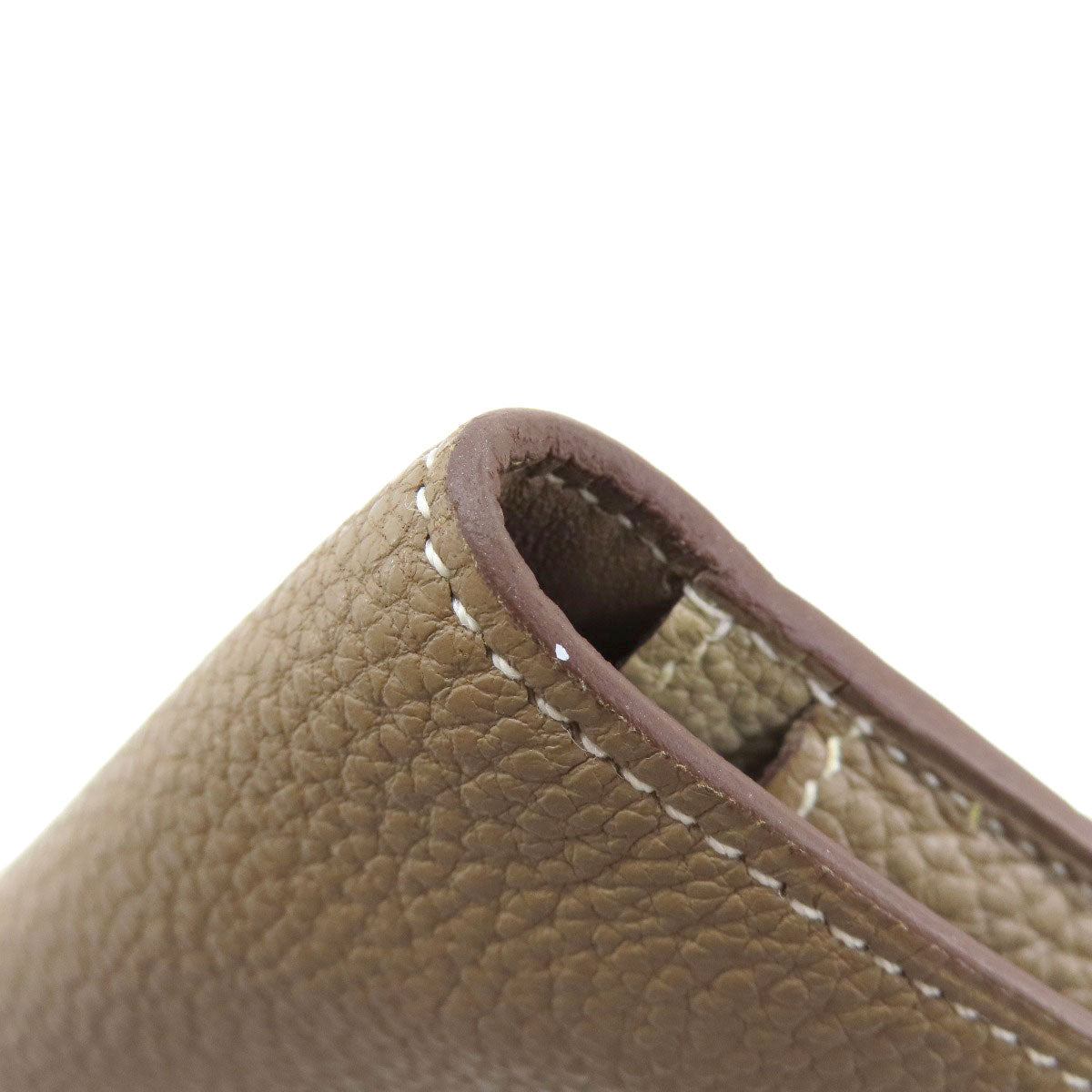 HERMES Long Wallet Purse Togo beige Dogon Duo GM Etop Gold Metal