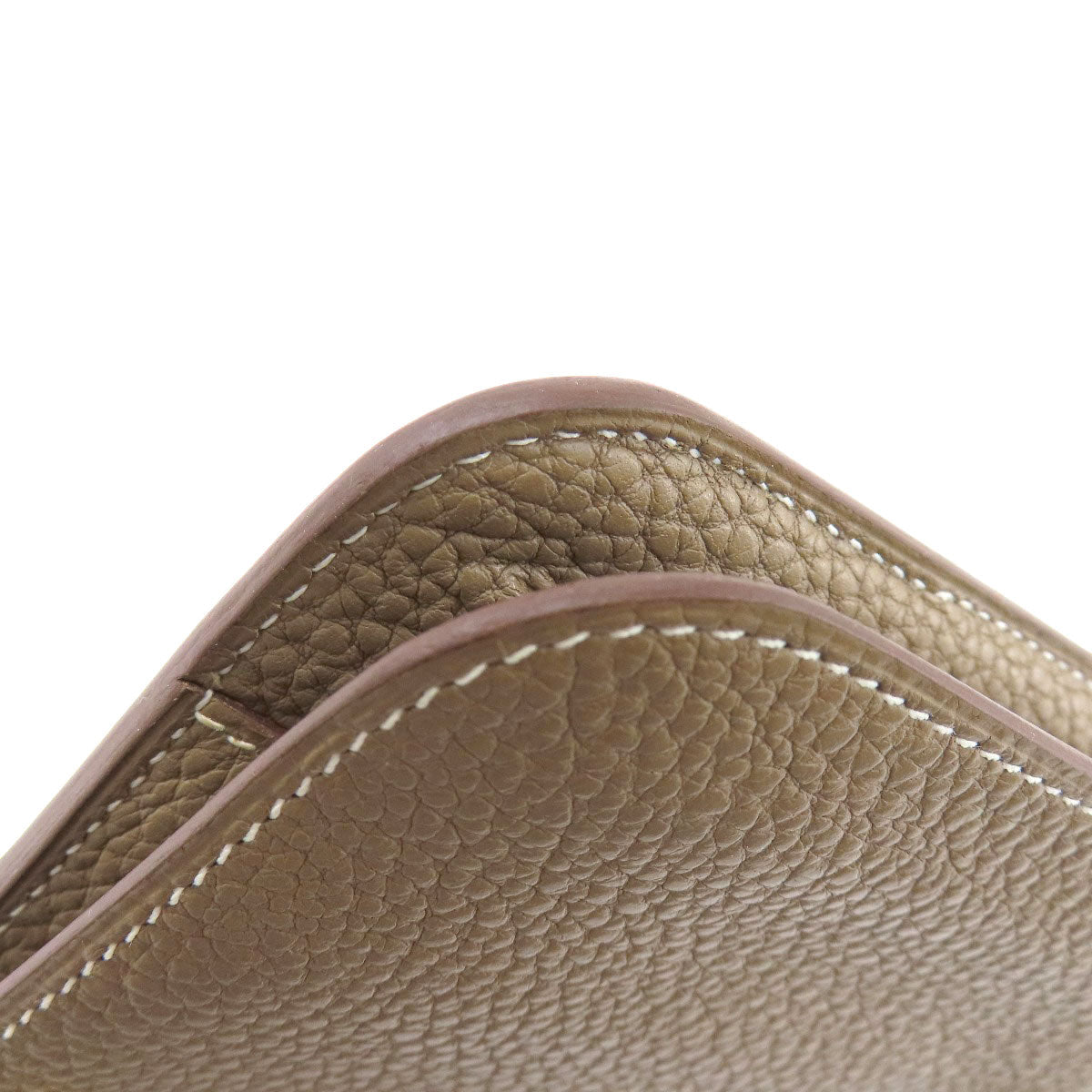 HERMES Long Wallet Purse Togo beige Dogon Duo GM Etop Gold Metal