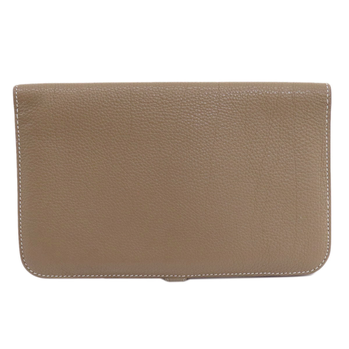 HERMES Long Wallet Purse Togo beige Dogon Duo GM Etop Gold Metal