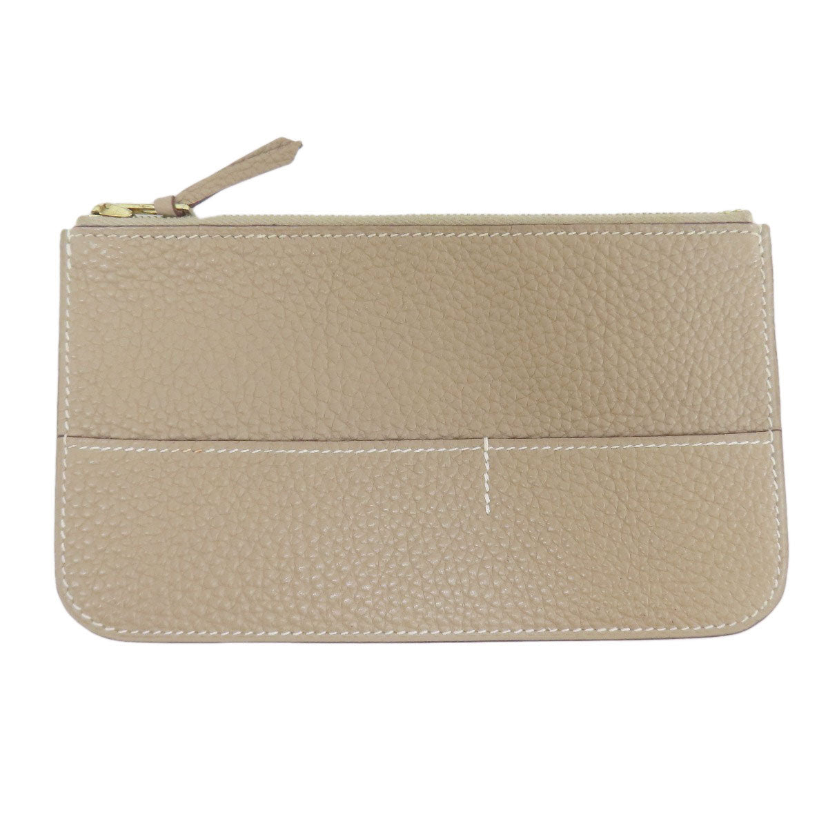 HERMES Long Wallet Purse Togo beige Dogon Duo GM Etop Gold Metal
