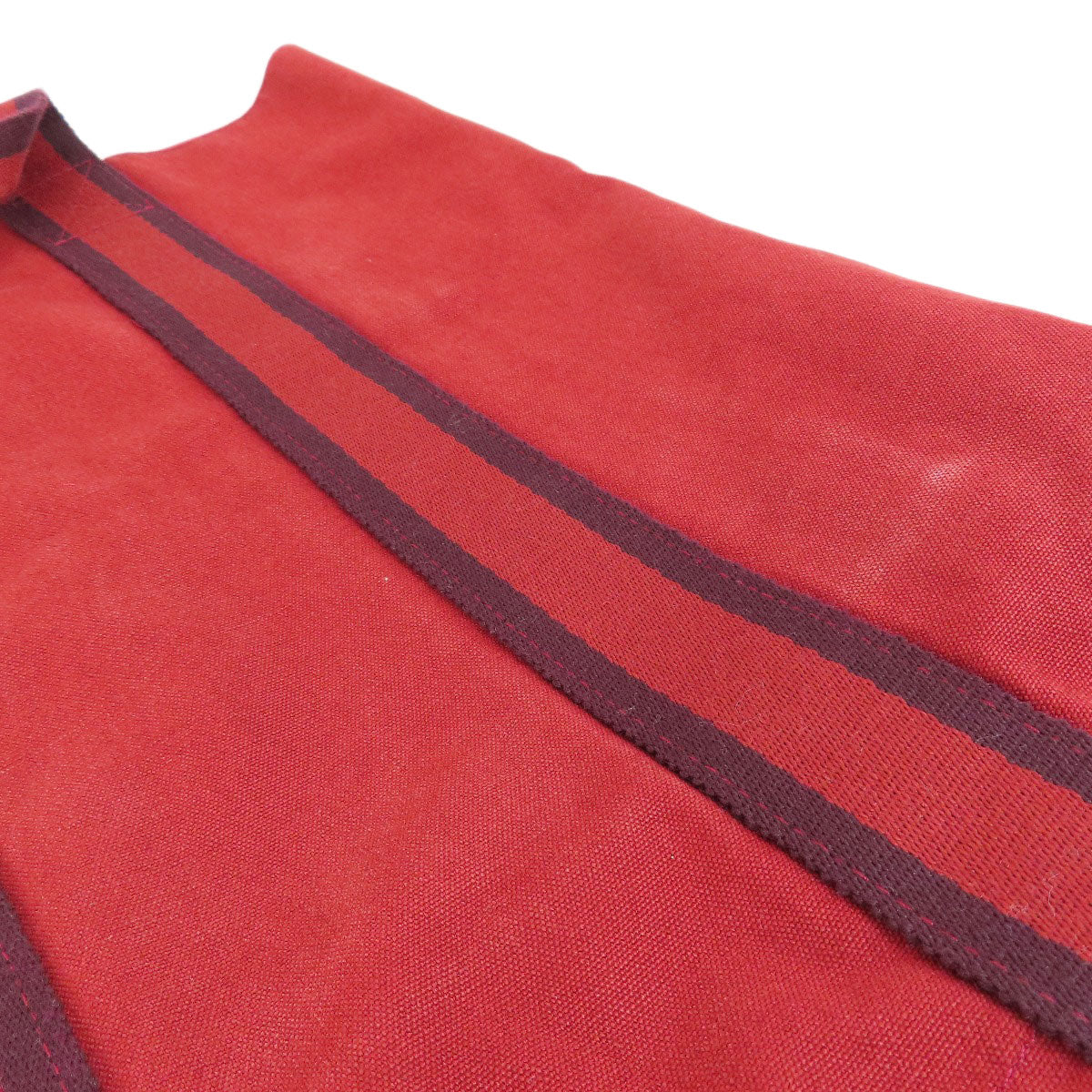 HERMES Handbag canvas Red Fool Toe Kabas Women Used