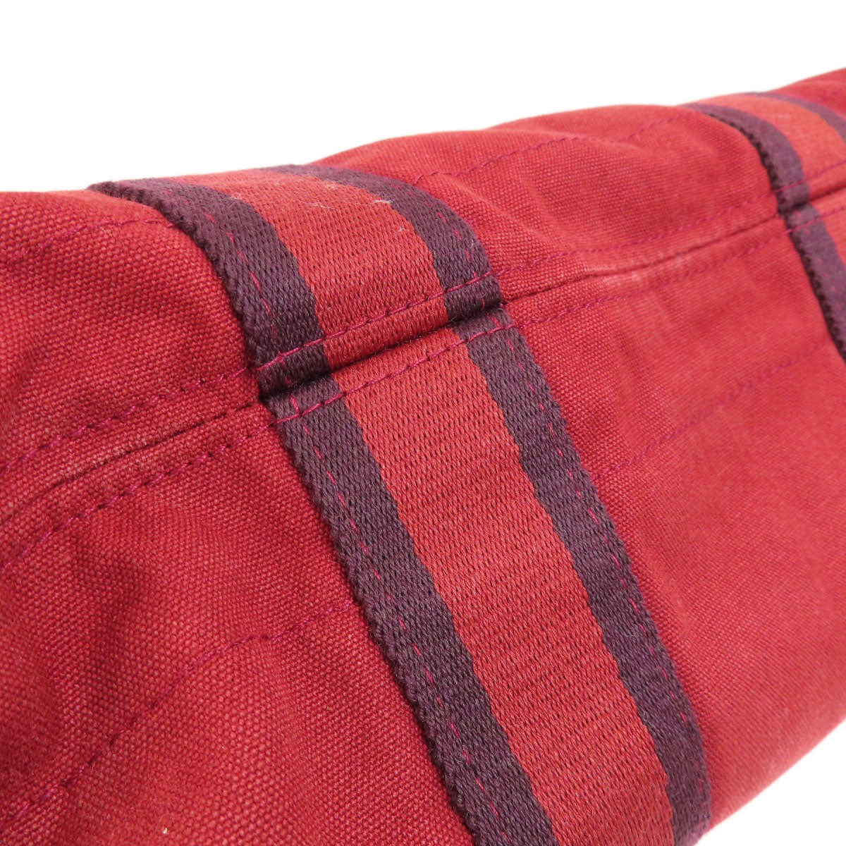 HERMES Handbag canvas Red Fool Toe Kabas Women Used