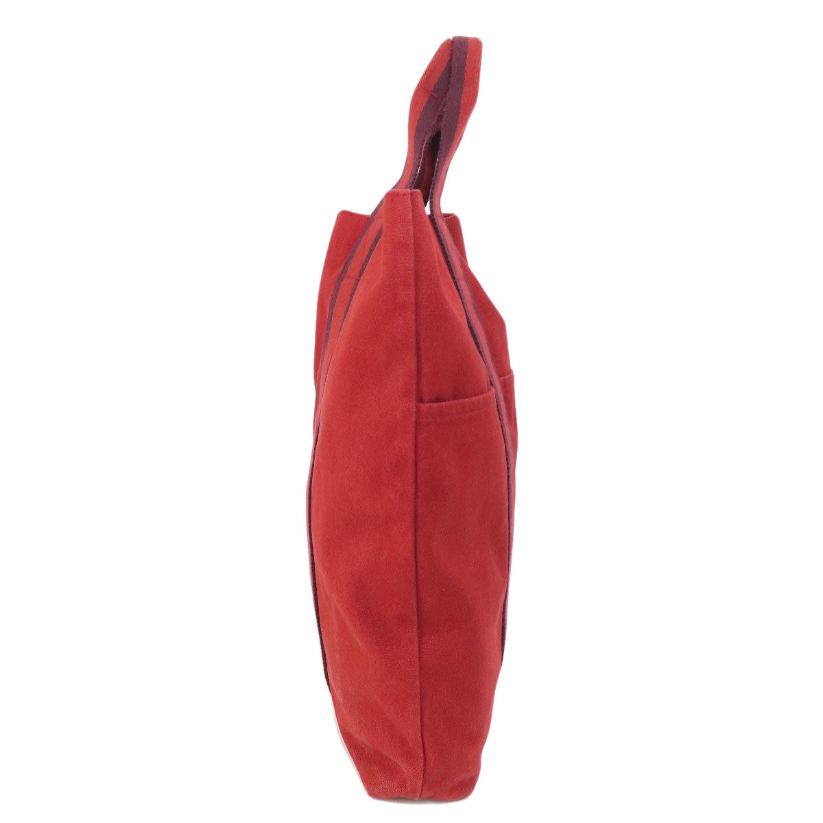 HERMES Handbag canvas Red Fool Toe Kabas Women Used