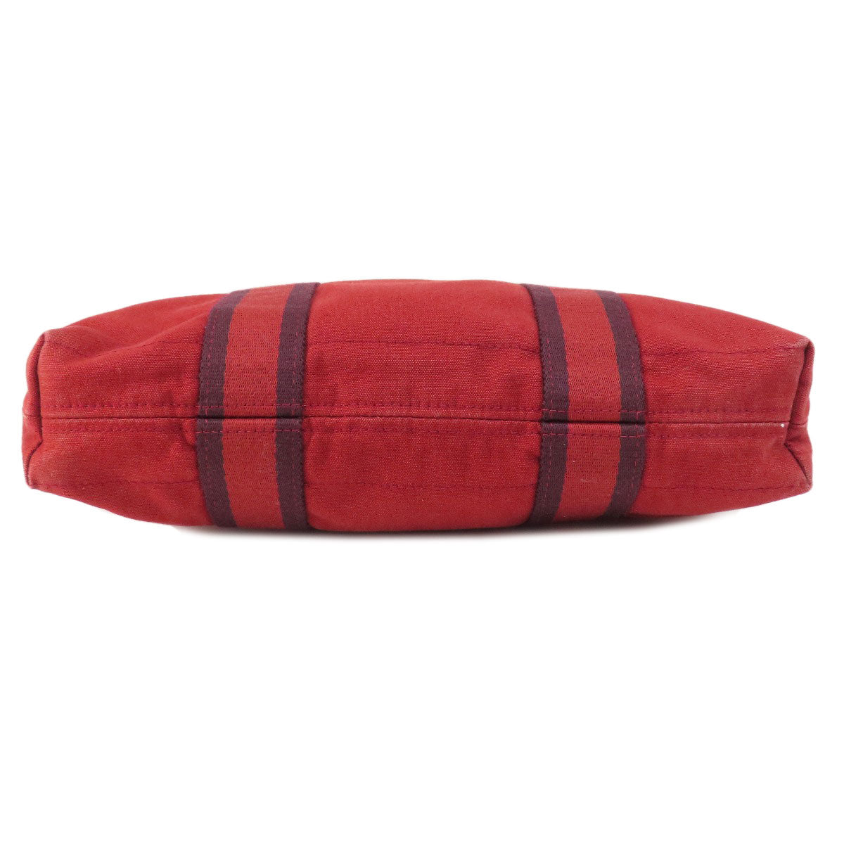 HERMES Handbag canvas Red Fool Toe Kabas Women Used