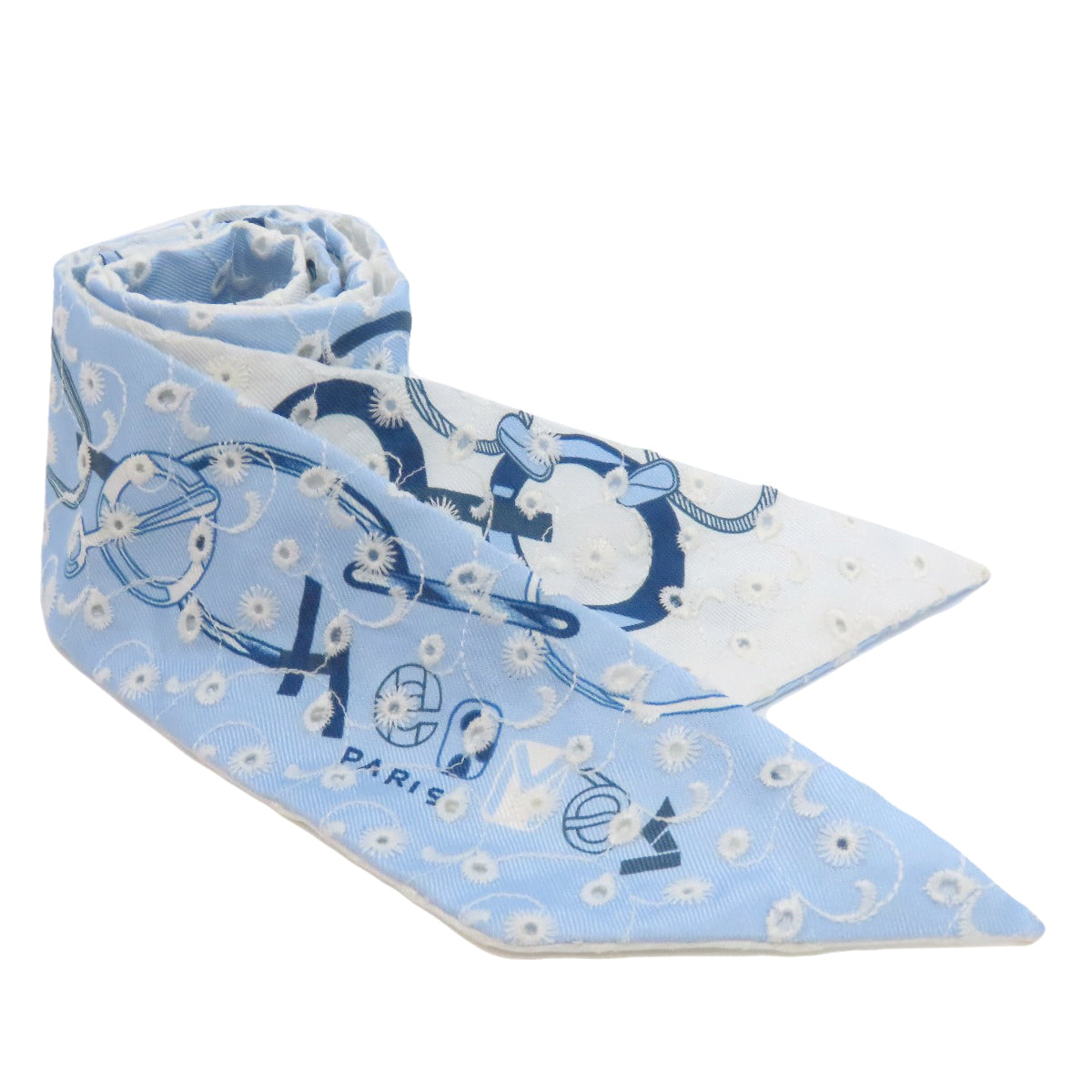 HERMES scarf silk blue Twilly Women Used