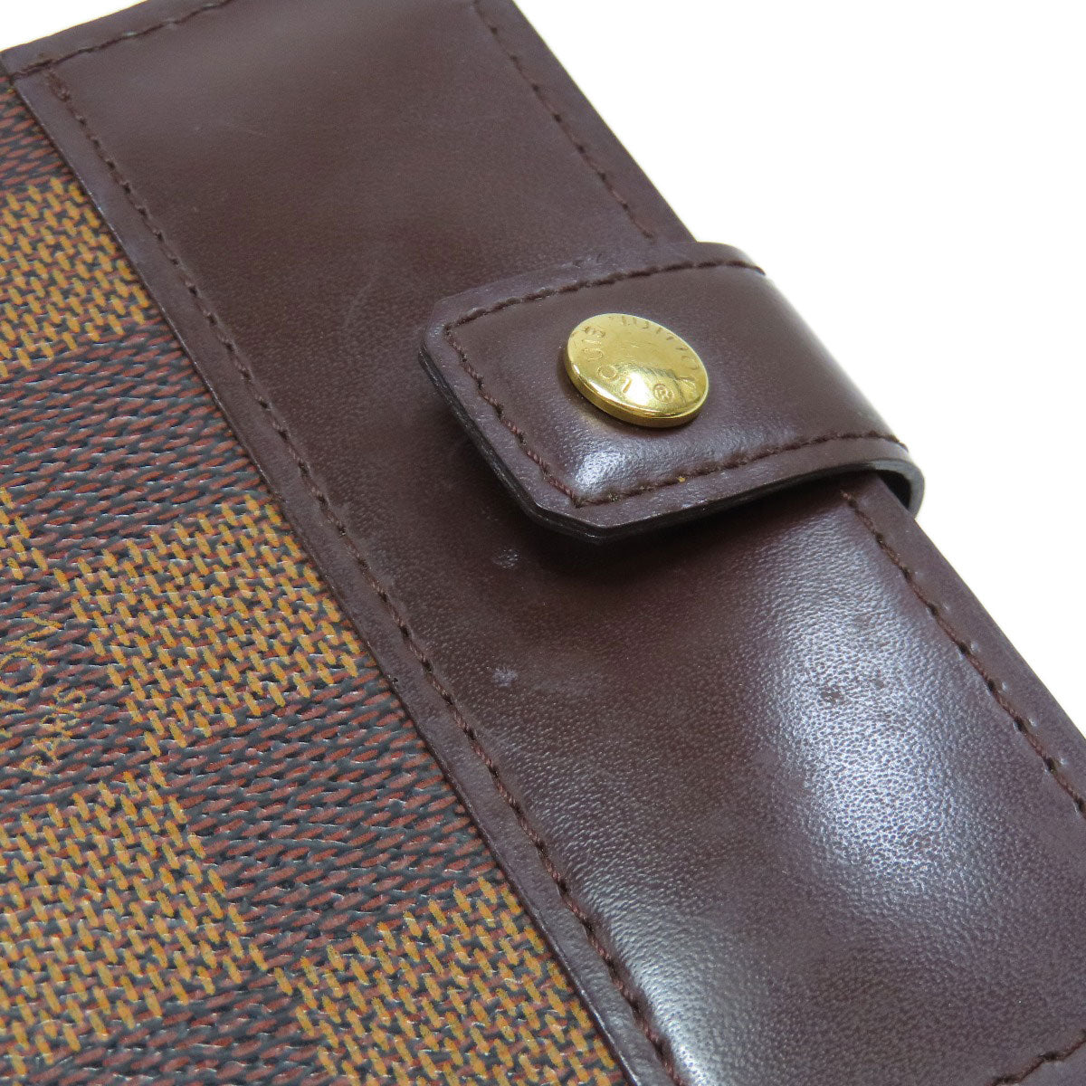 LOUIS VUITTON Bifold Wallet M61668 Damier canvas Brown Compact zip Women Used