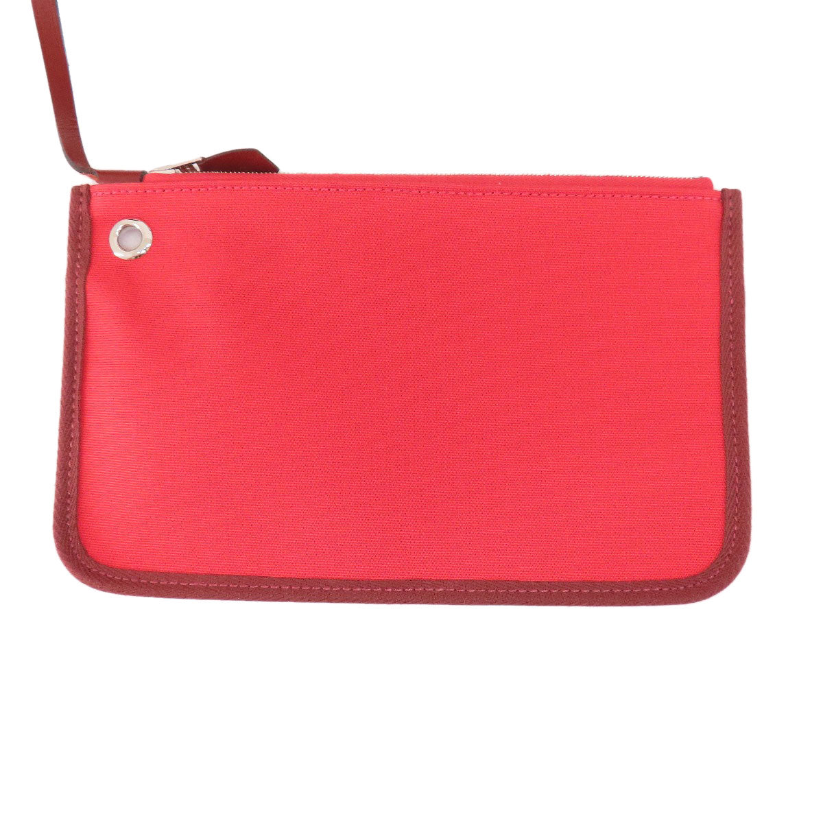 HERMES Handbag Towar Officche Red Herbag Zip PM Red SilverMetal Women Used