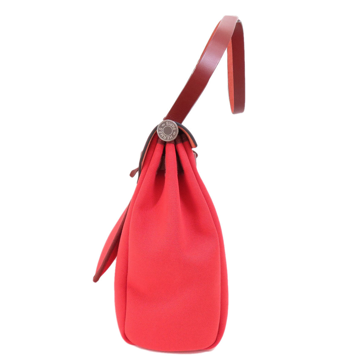 HERMES Handbag Towar Officche Red Herbag Zip PM Red SilverMetal Women Used