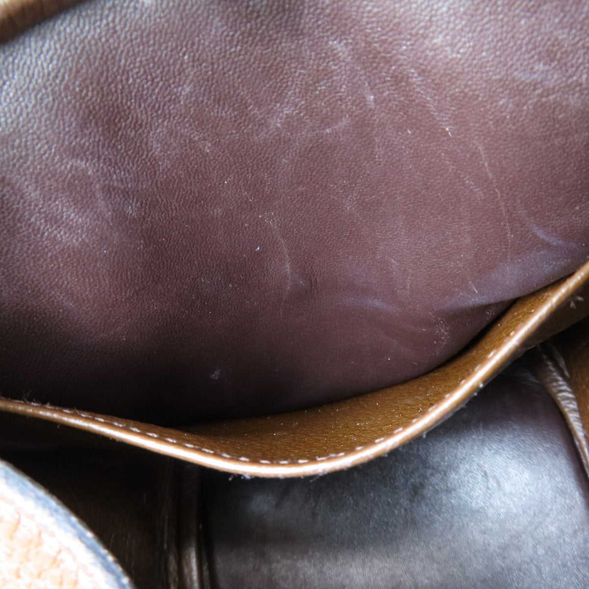 HERMES Handbag Taurillon Clemence Brown Lindy 30 Silver Metal Women Used