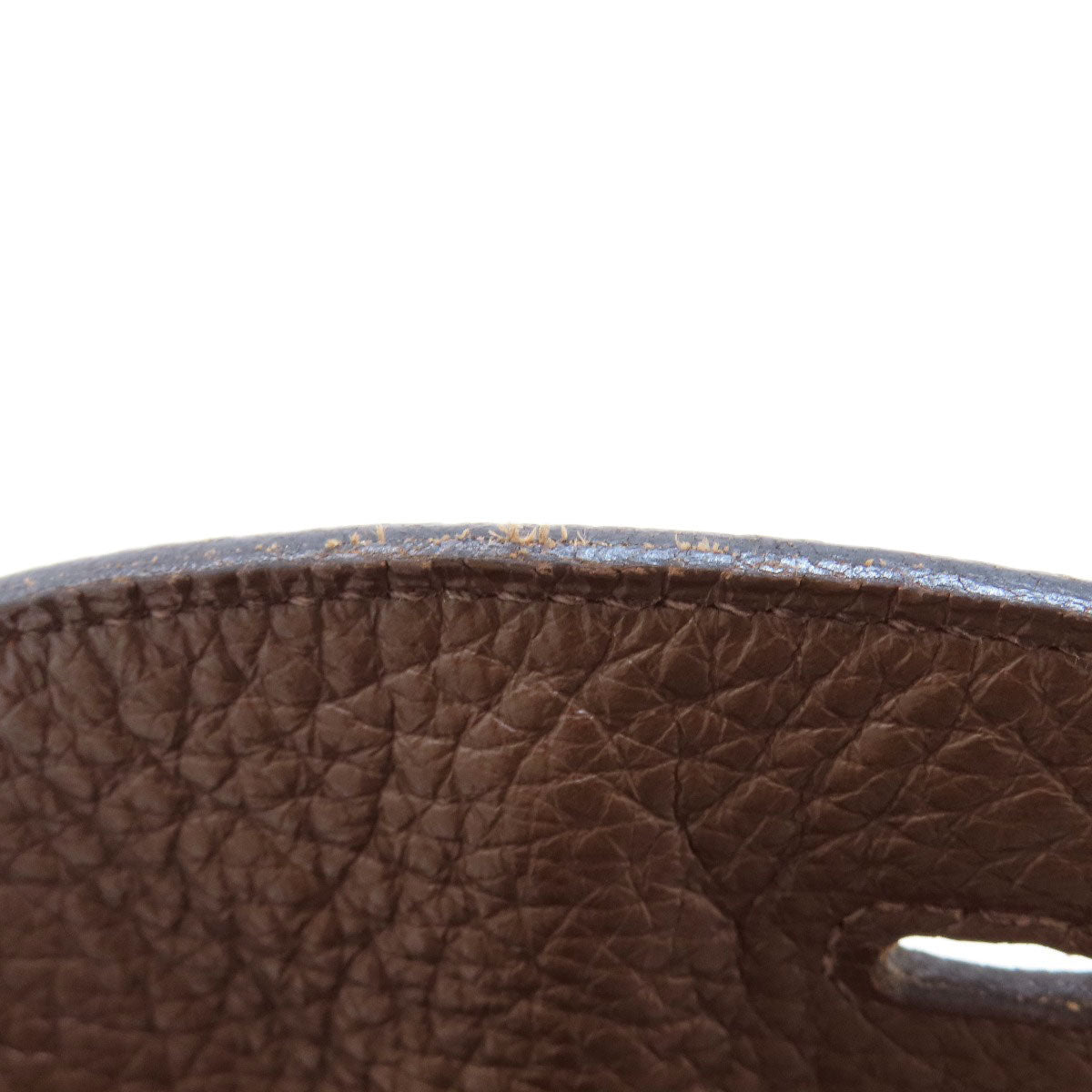 HERMES Handbag Taurillon Clemence Brown Lindy 30 Silver Metal Women Used