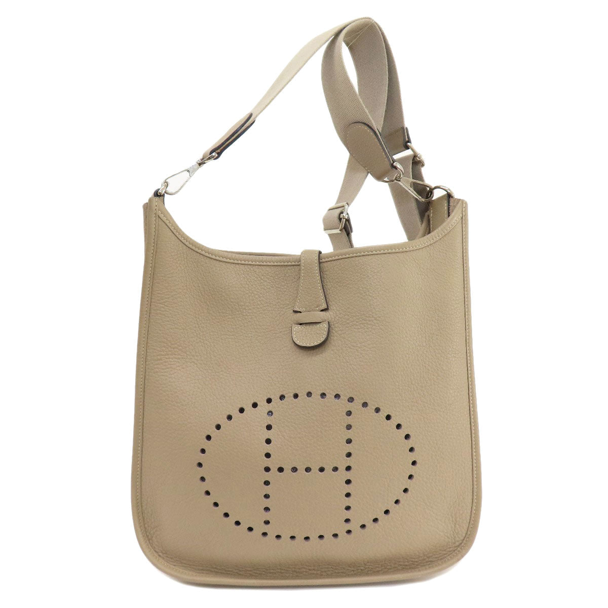 HERMES Shoulder Bag Taurillon Clemence Ocher Evelyn 3 SilverMetal Women Used
