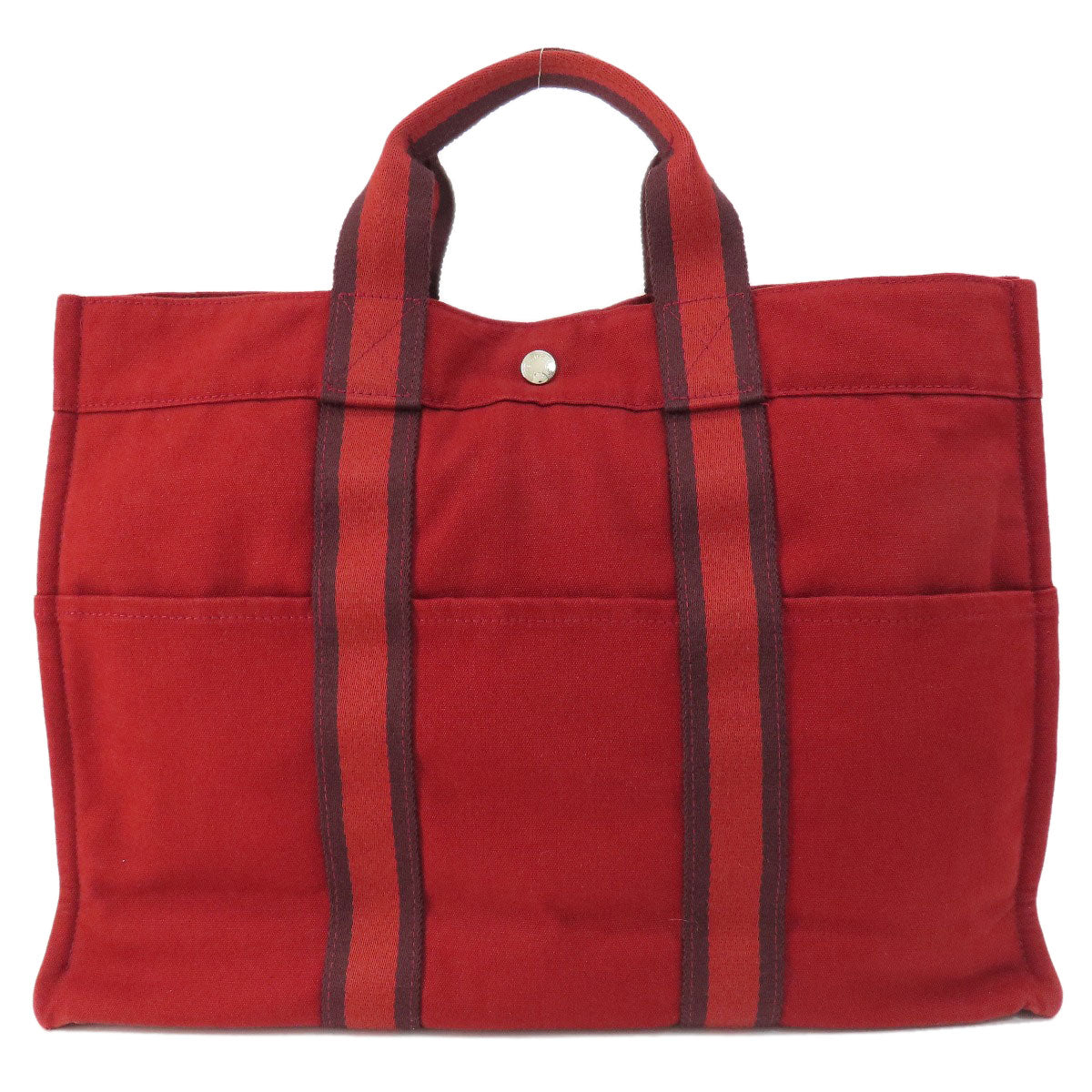 HERMES Handbag canvas Red