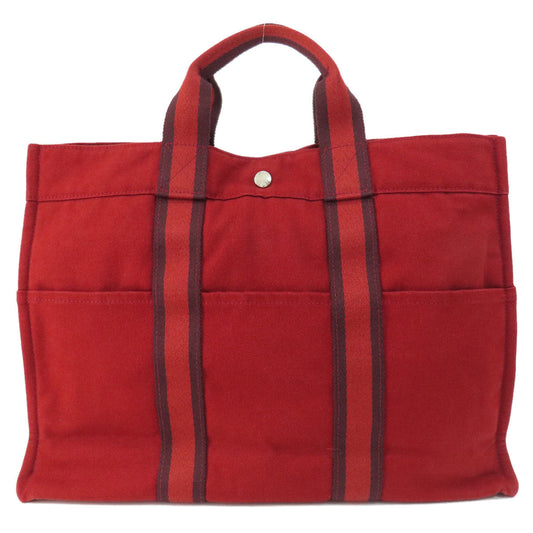 HERMES Handbag canvas Red