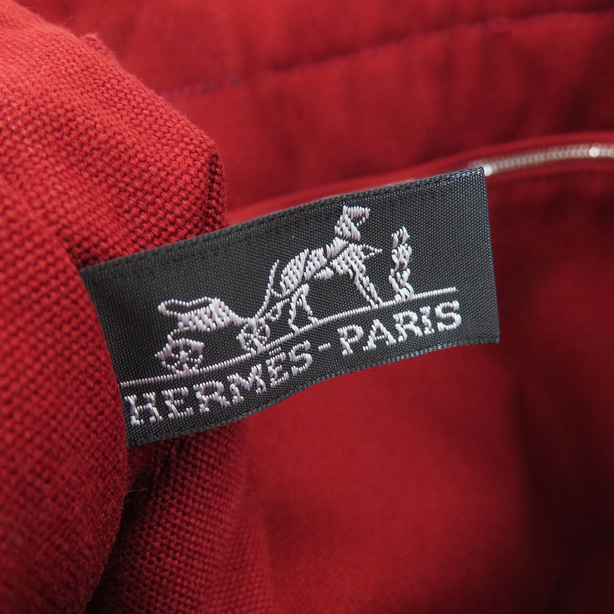 HERMES Handbag canvas Red