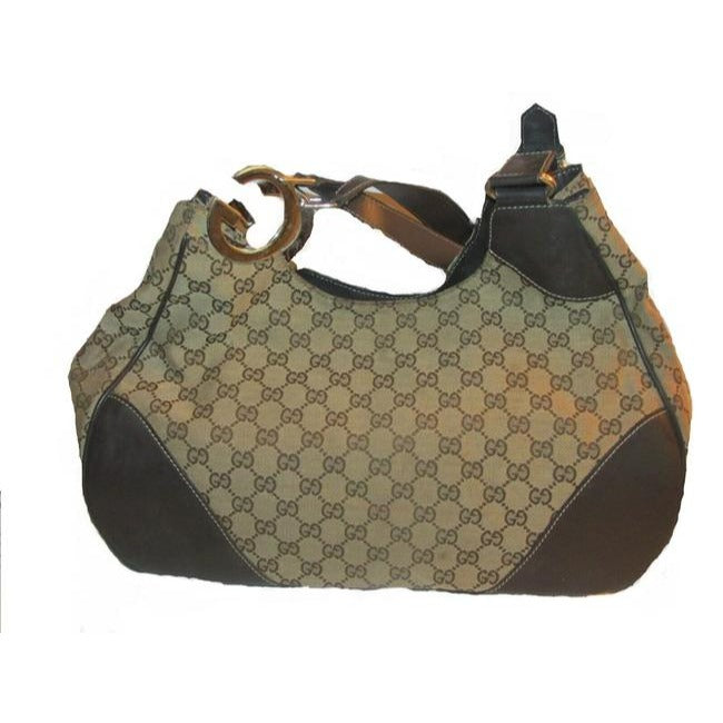 Gucci Top Handle Xl W Canvasleather Metal G Accents Brown Guccissima Print Leather Tote