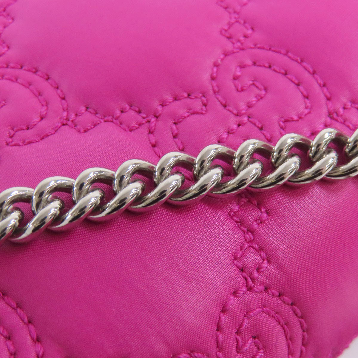 GUCCI Shoulder Bag 723777 Nylon pink GG Long Shoulder 2WAY Women Used