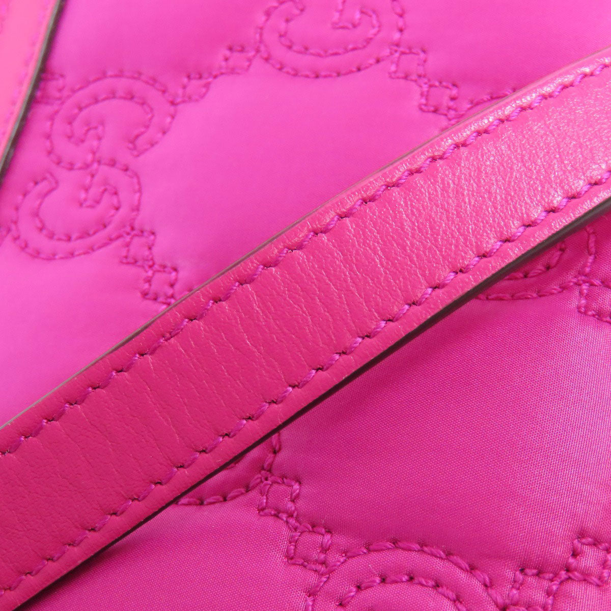 GUCCI Shoulder Bag 723777 Nylon pink GG Long Shoulder 2WAY Women Used