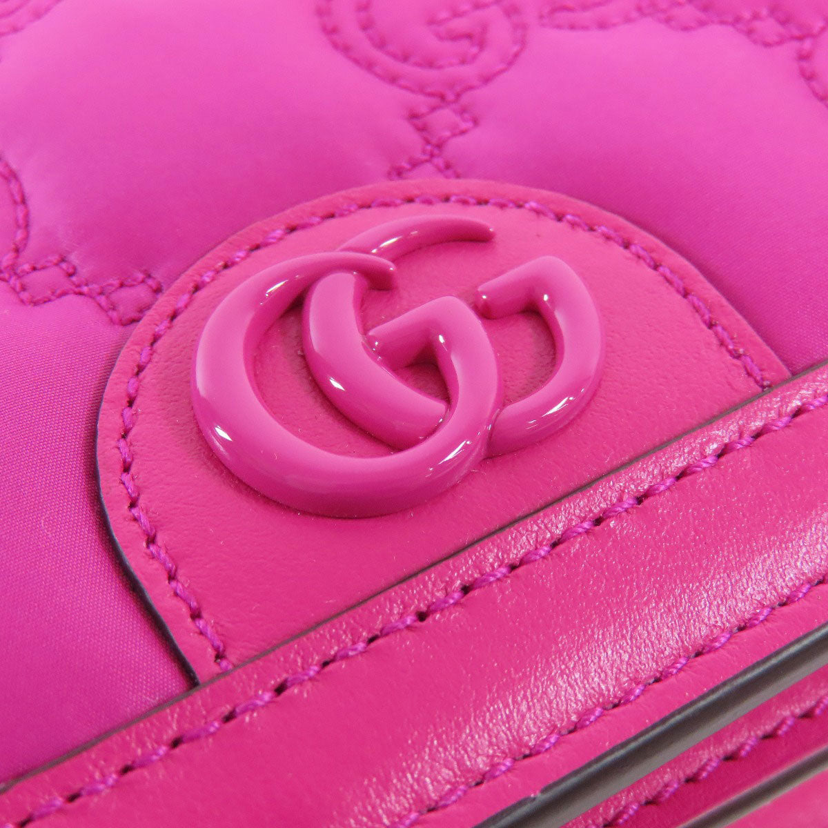 GUCCI Shoulder Bag 723777 Nylon pink GG Long Shoulder 2WAY Women Used