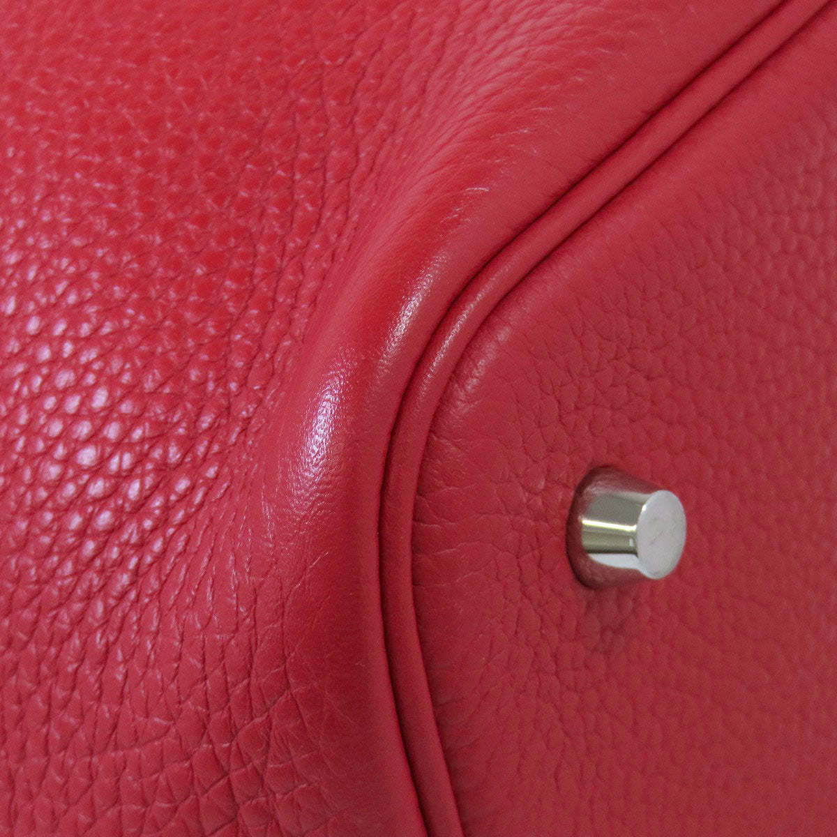HERMES Handbag Taurillon Clemence Red Picotin Lock MM SilverMetal Women Used