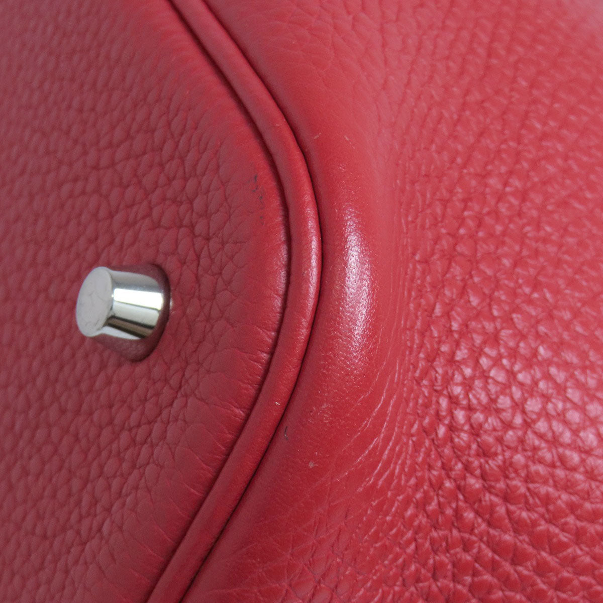 HERMES Handbag Taurillon Clemence Red Picotin Lock MM SilverMetal Women Used