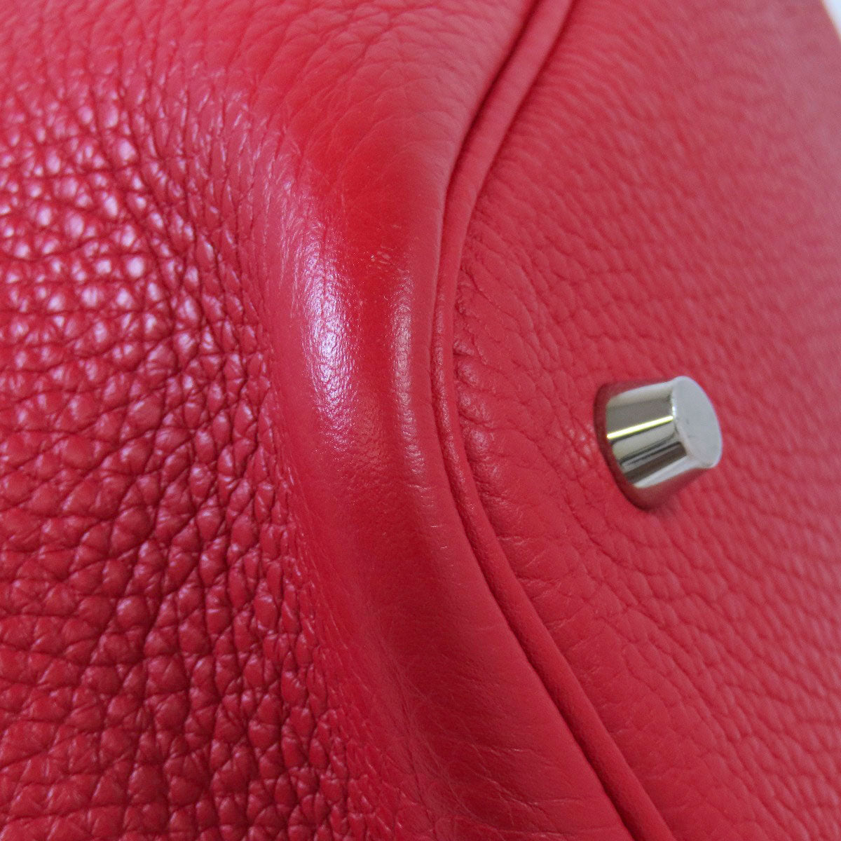 HERMES Handbag Taurillon Clemence Red Picotin Lock MM SilverMetal Women Used