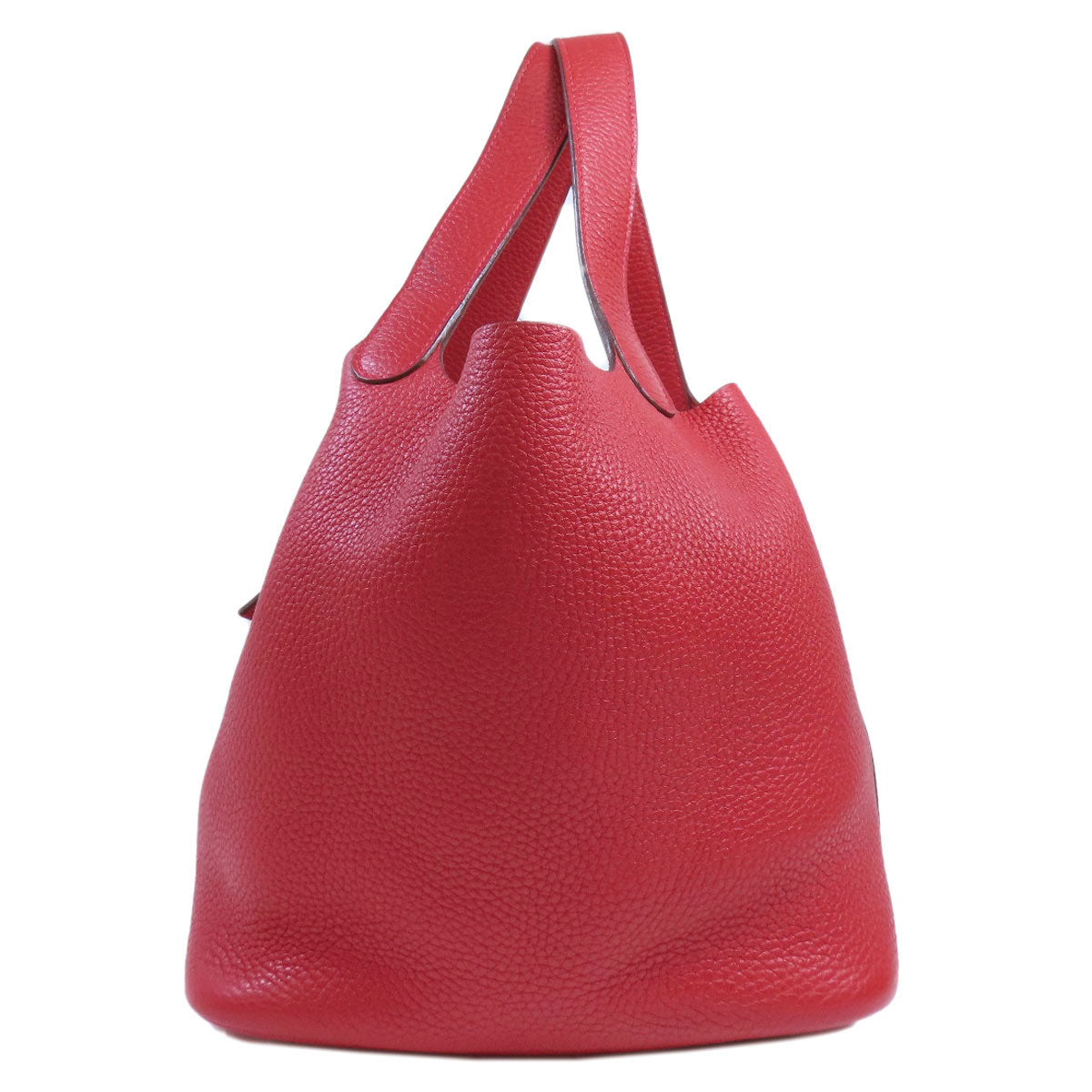 HERMES Handbag Taurillon Clemence Red Picotin Lock MM SilverMetal Women Used