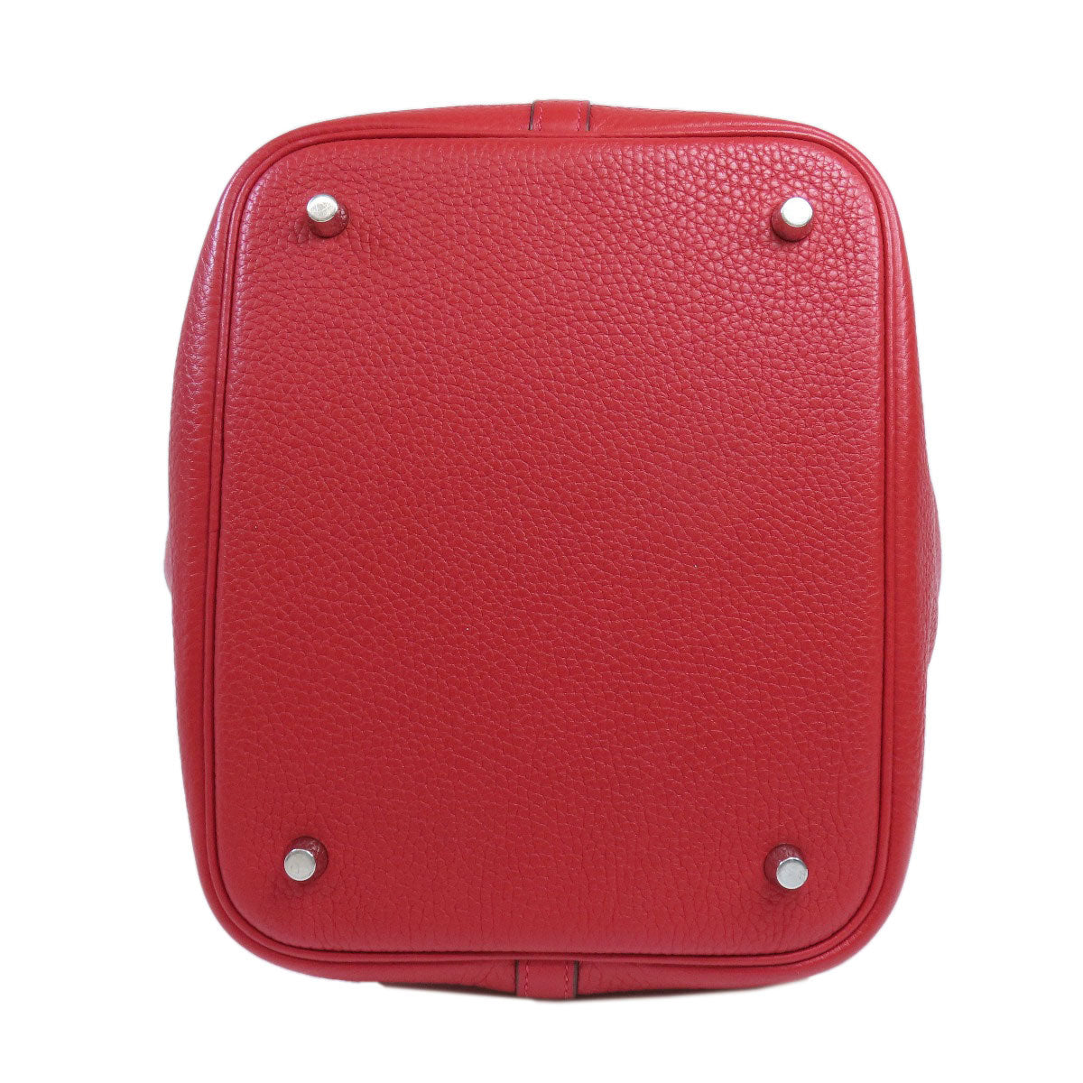 HERMES Handbag Taurillon Clemence Red Picotin Lock MM SilverMetal Women Used