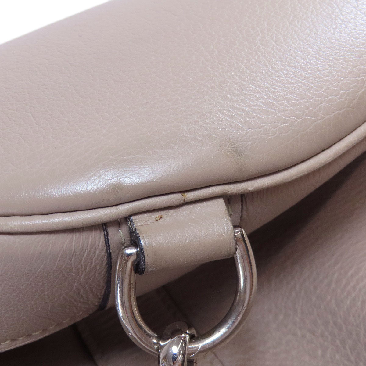 HERMES Tote Bag Calfskin gray Lunch one belt Women Used