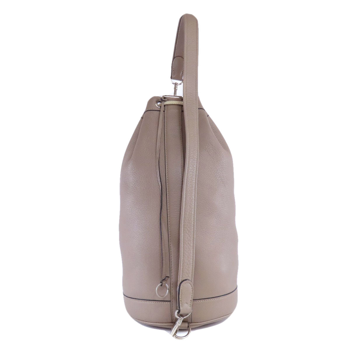 HERMES Tote Bag Calfskin gray Lunch one belt Women Used