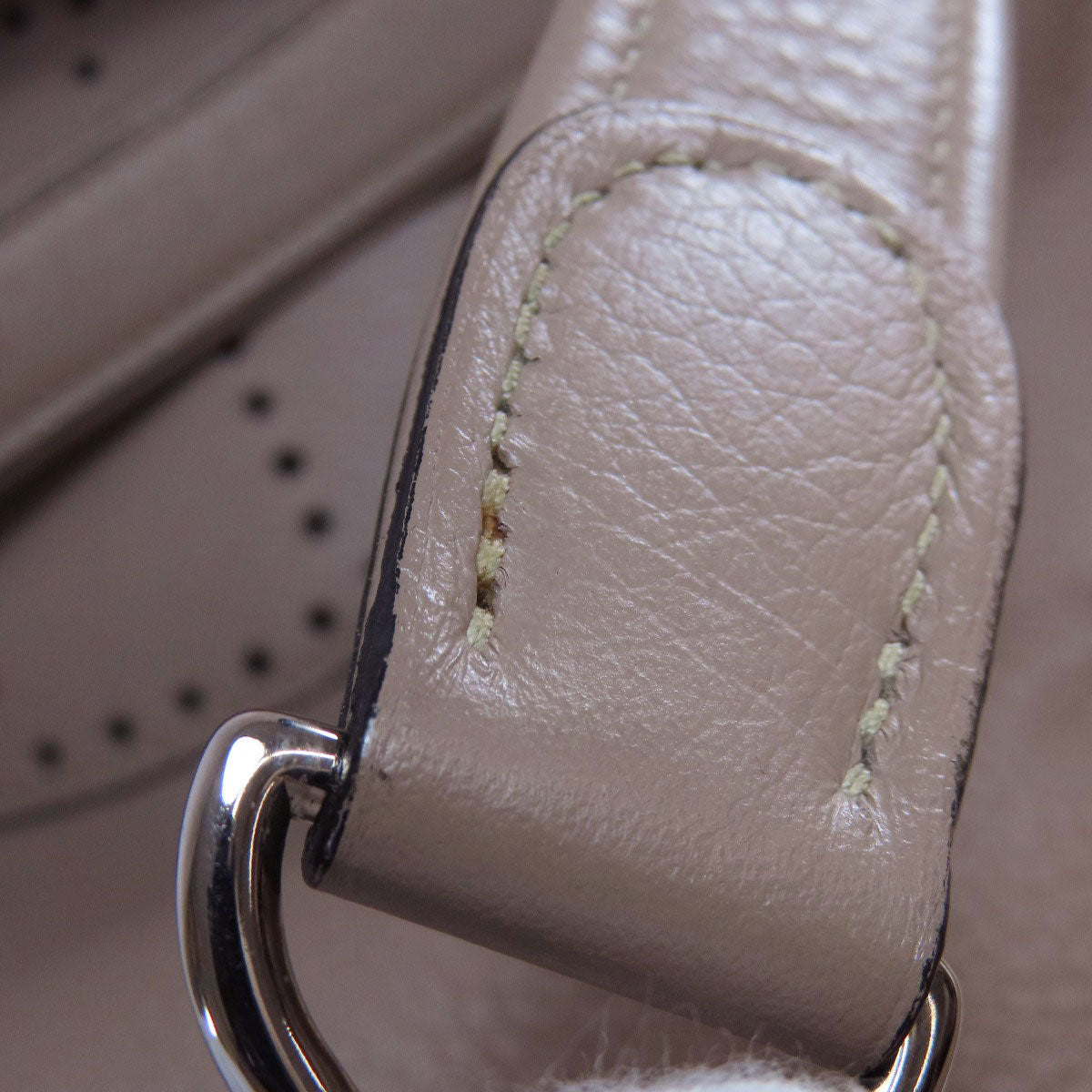 HERMES Tote Bag Calfskin gray Lunch one belt Women Used