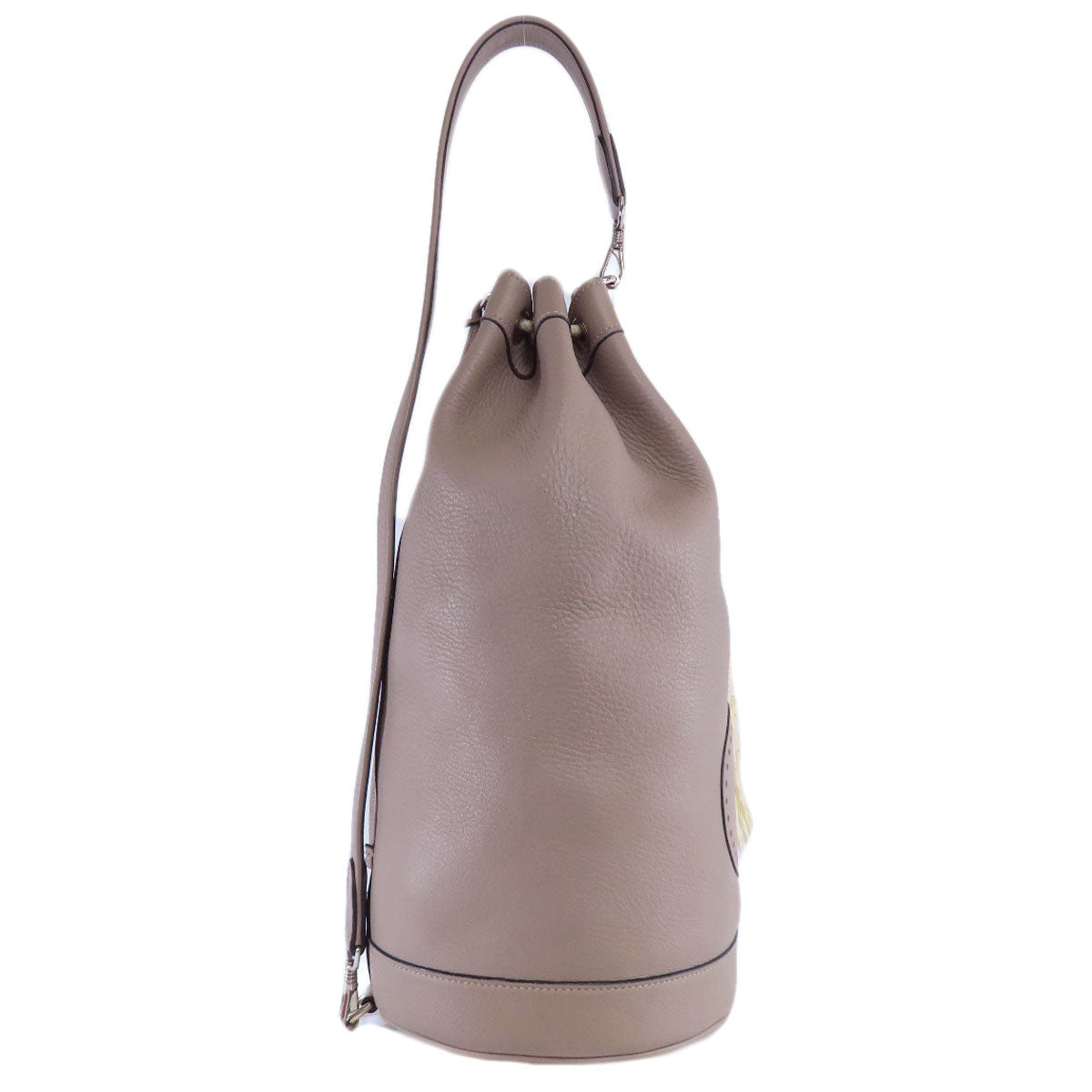 HERMES Tote Bag Calfskin gray Lunch one belt Women Used