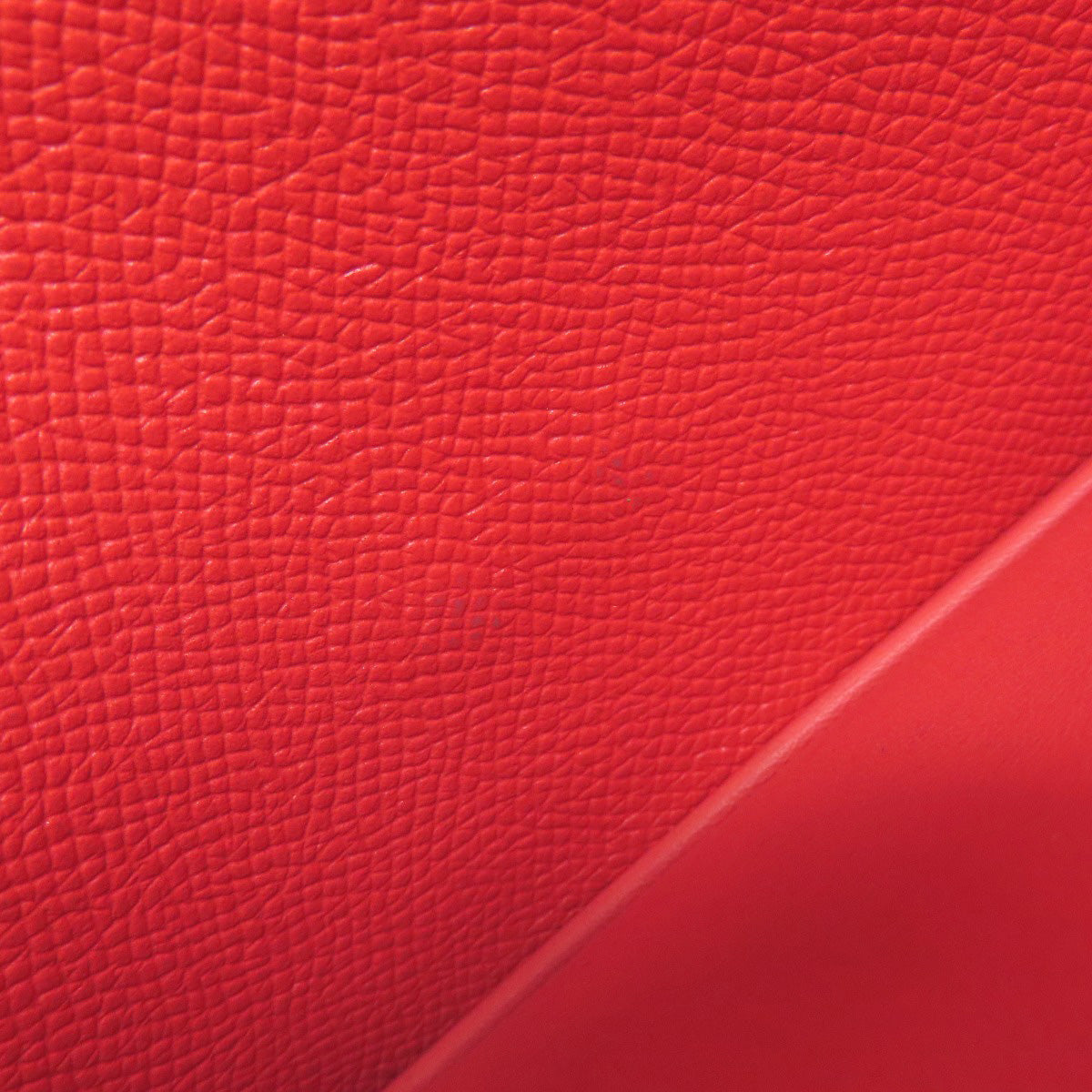 HERMES Long Wallet Purse Epsom Red Bearn Soufflet Gold Metal