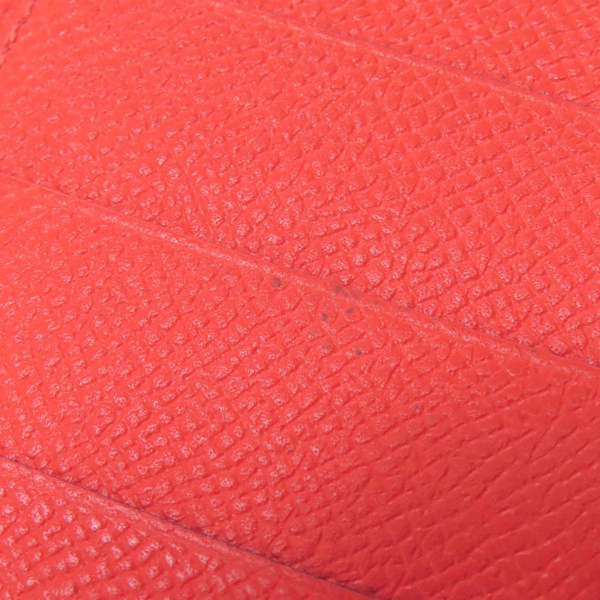 HERMES Long Wallet Purse Epsom Red Bearn Soufflet Gold Metal
