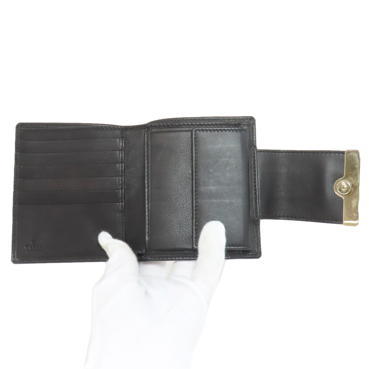 GUCCI Bifold Wallet 181669 canvas Brown GG Women Used