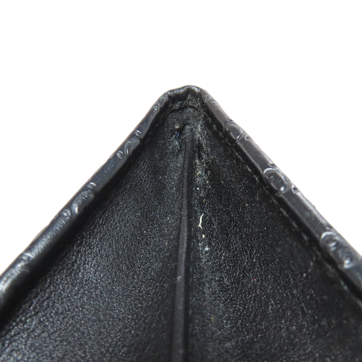 GUCCI Long Wallet Purse 449396 leather black Outlet GG Signature Micro Shima mens Used