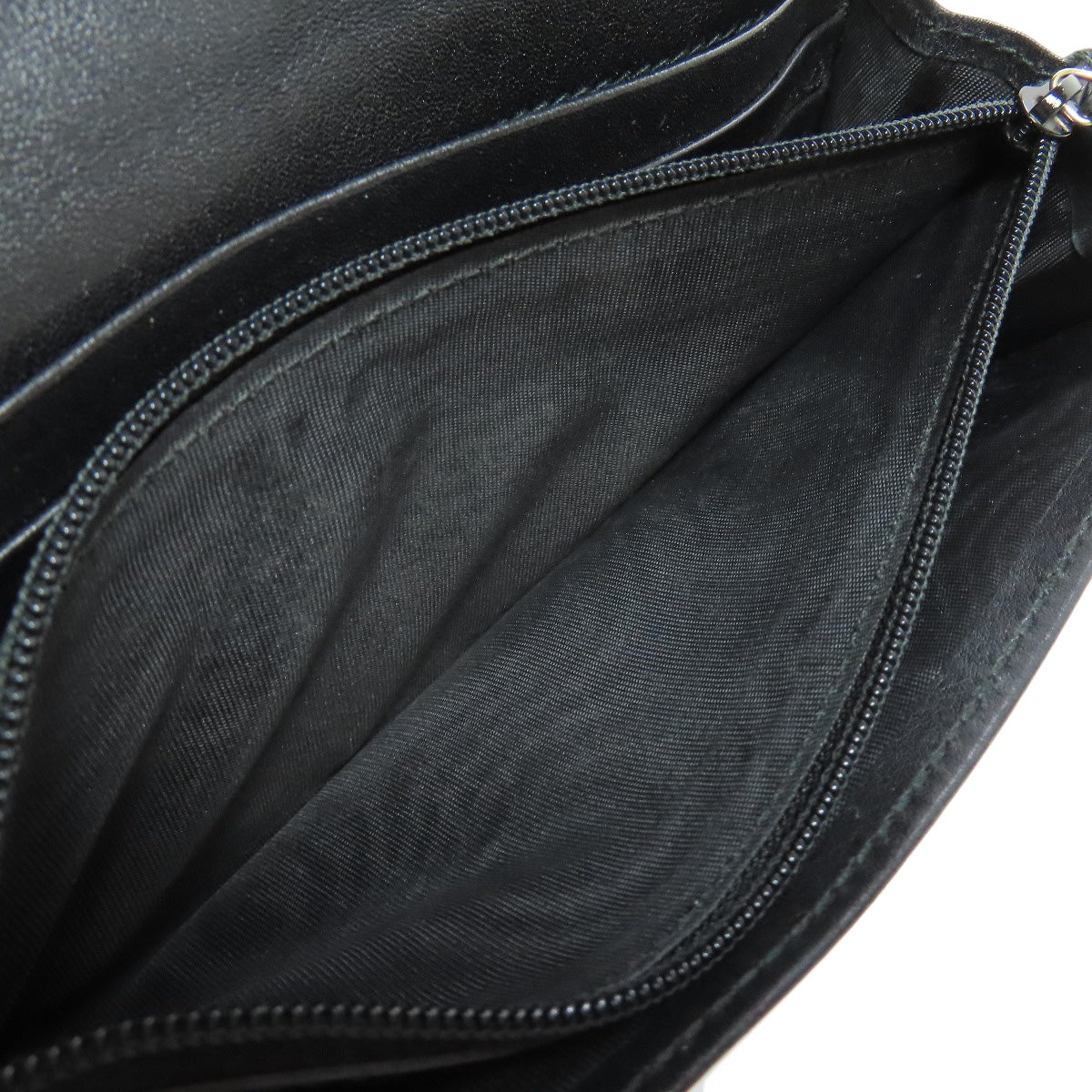 GUCCI Long Wallet Purse 449396 leather black Outlet GG Signature Micro Shima mens Used