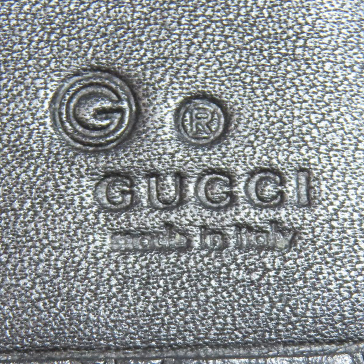 GUCCI Long Wallet Purse 449396 leather black Outlet GG Signature Micro Shima mens Used