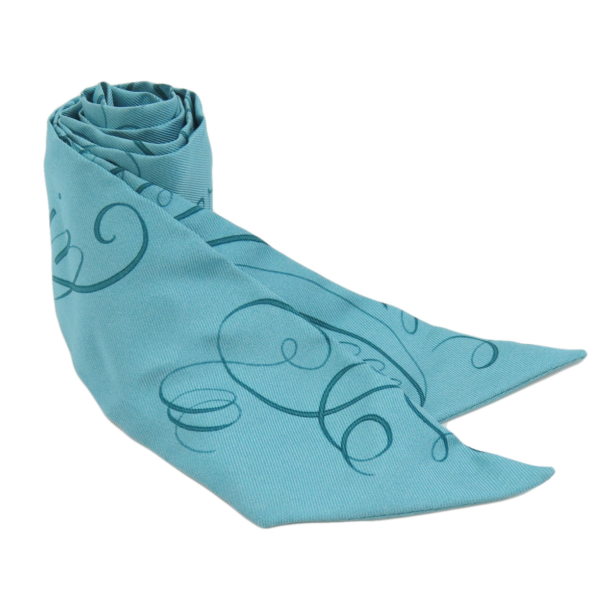 HERMES scarf silk blue Twilly Women Used